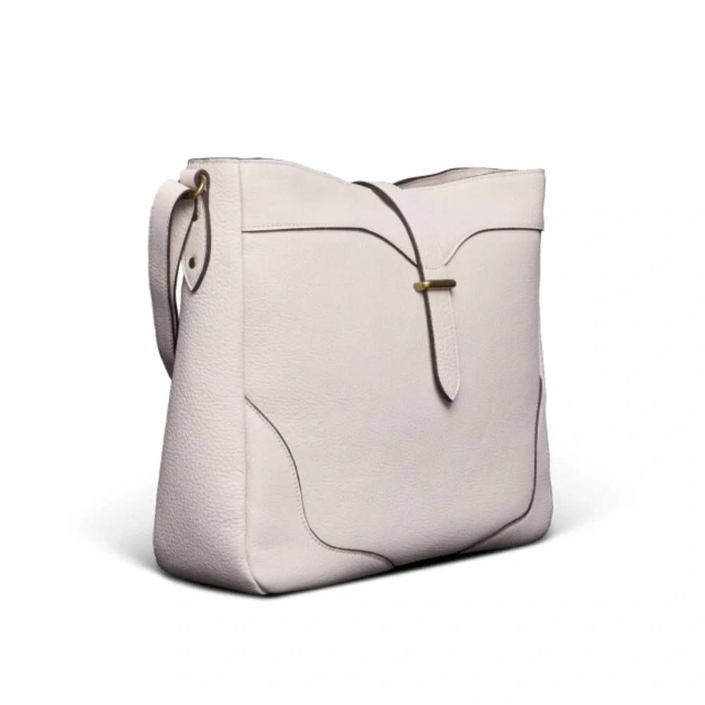 Tecovas Sierra Hobo Crossbody in Cream Pebbled Leather with Gold Zipper (EUC)